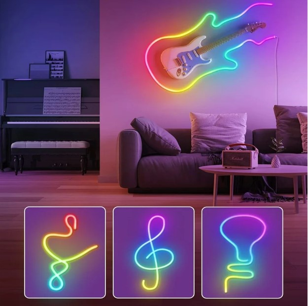 3M Silicone Strip Light Seven Color Led Neon Soft 12V Low Voltage Waterproof Strip Light - WIFI with voice function_3